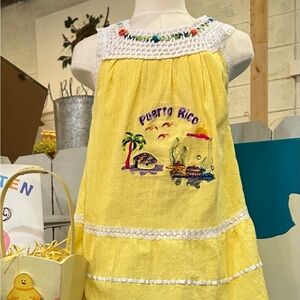 Yellow Puerto Rico Embroidered Dress size 6